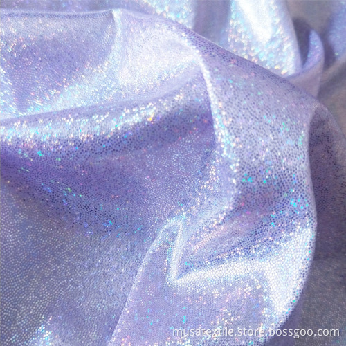 Stretch Lurex Glitter Silber Holographic Badebode Stoff